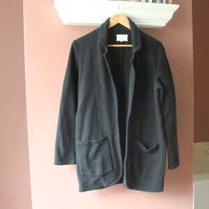 Caslon Black Jacket Sweater Small Knit Blazer Front Pockets Open Front sz S